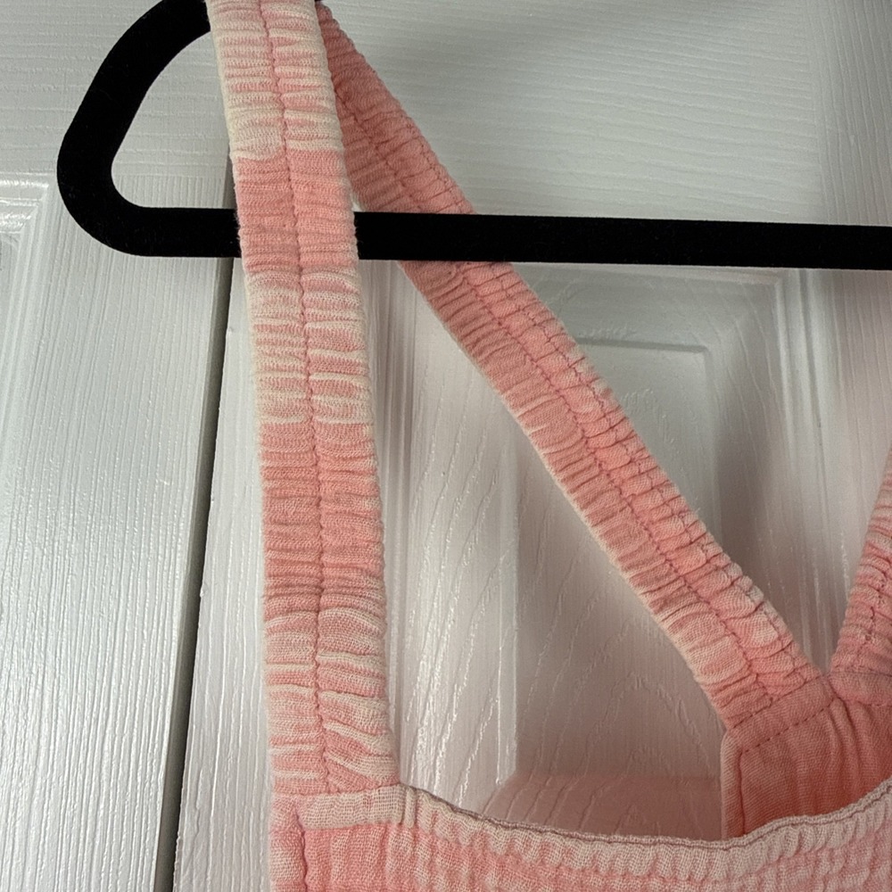 Zenana Coral Washed Double Gauze Wide Leg Overalls Size Large NWOT BOHO - Picture 6 of 12